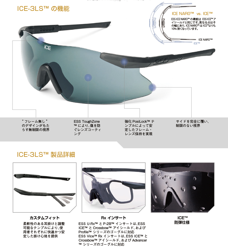 ESS　交換用レンズセット　ICE　個人装備